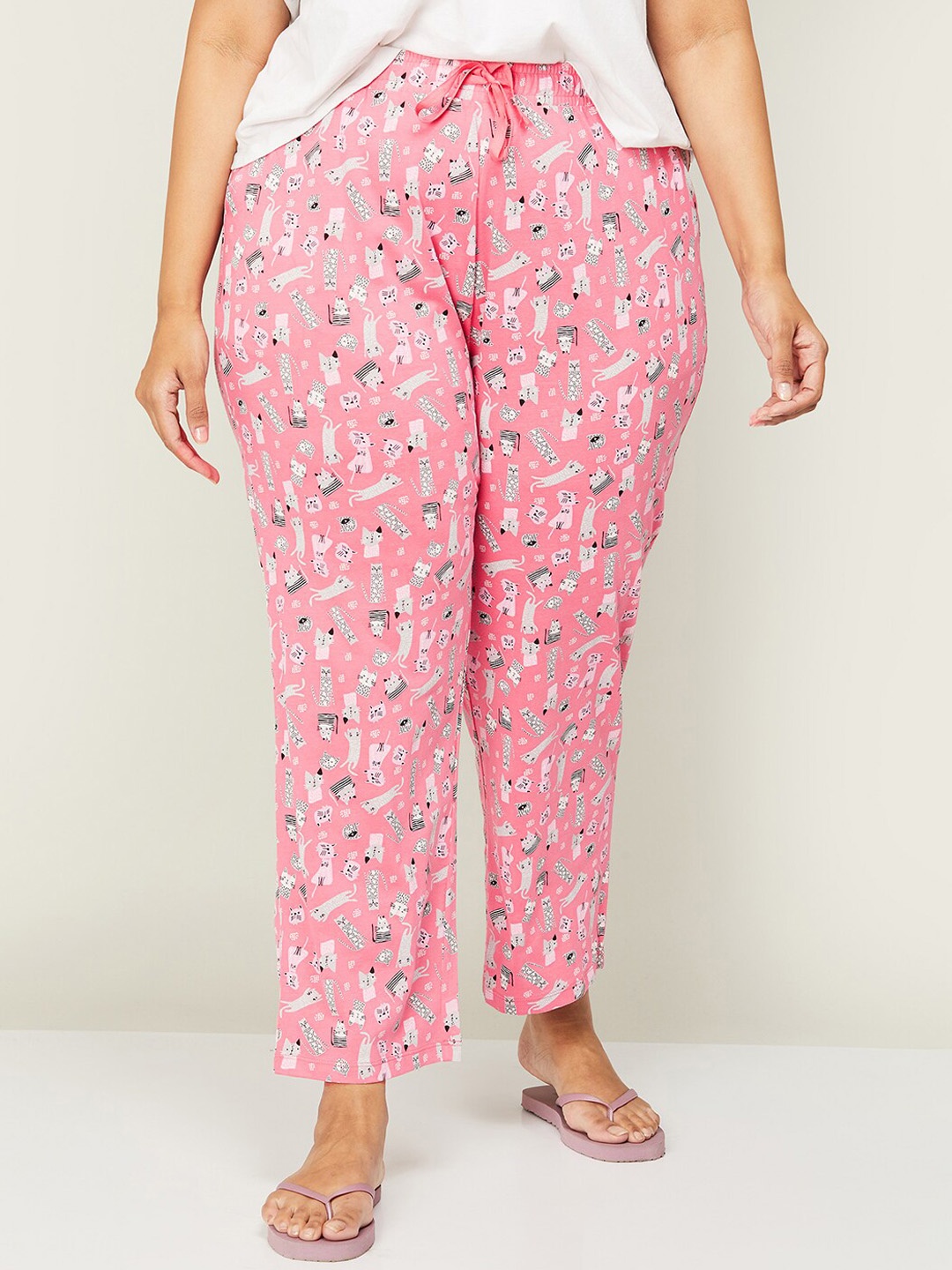 

Nexus by Lifestyle Women Plus Size Printed Cotton Lounge Pants, Pink