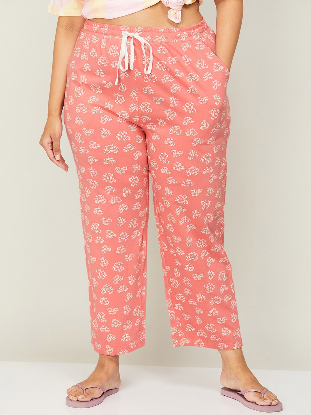 

Nexus by Lifestyle Printed Plus Size Cotton Lounge Pants, Coral