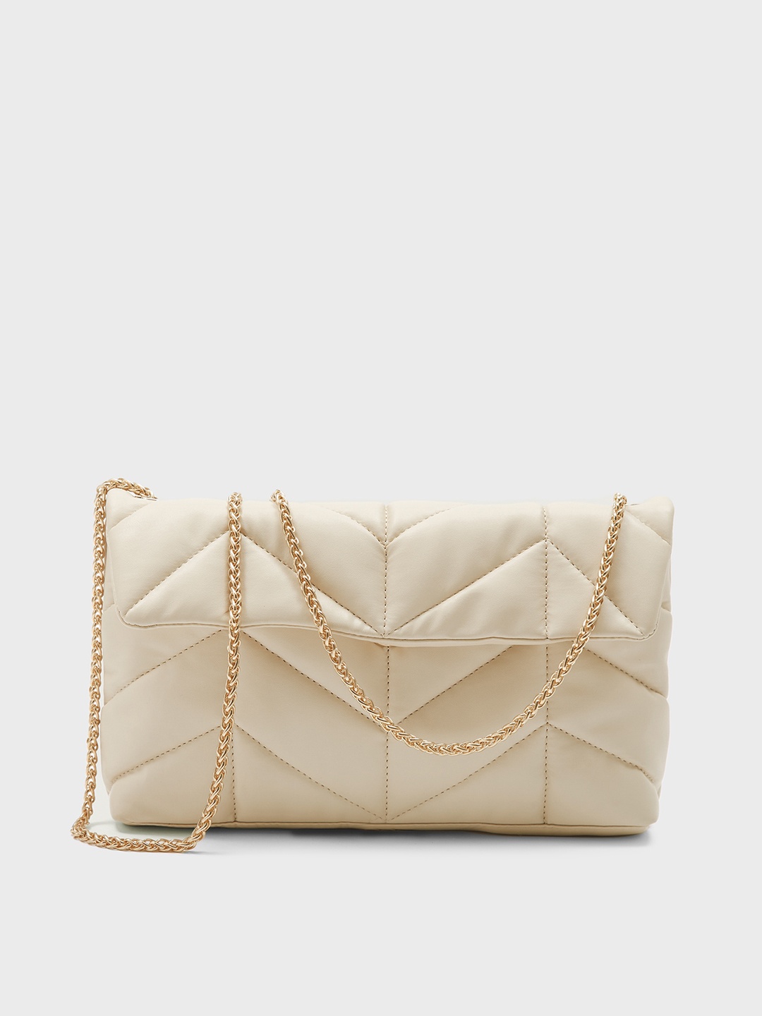 

20Dresses Oversized Structured Sling Bag With Quilted, Beige
