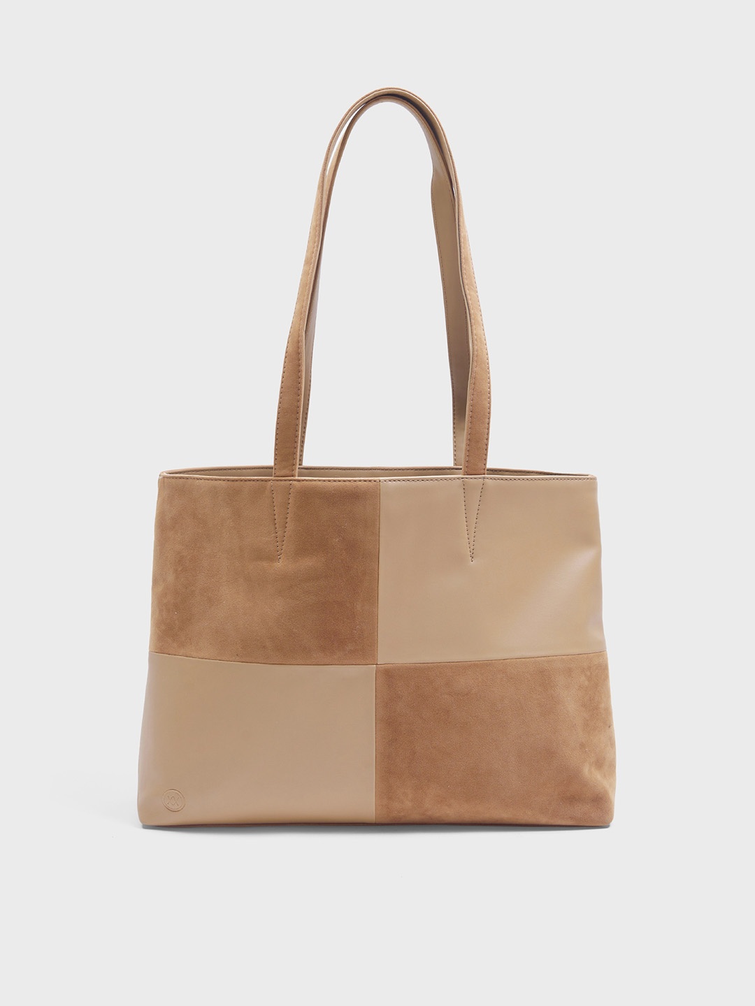 

20Dresses Colourblocked Structured Tote Bag, Tan