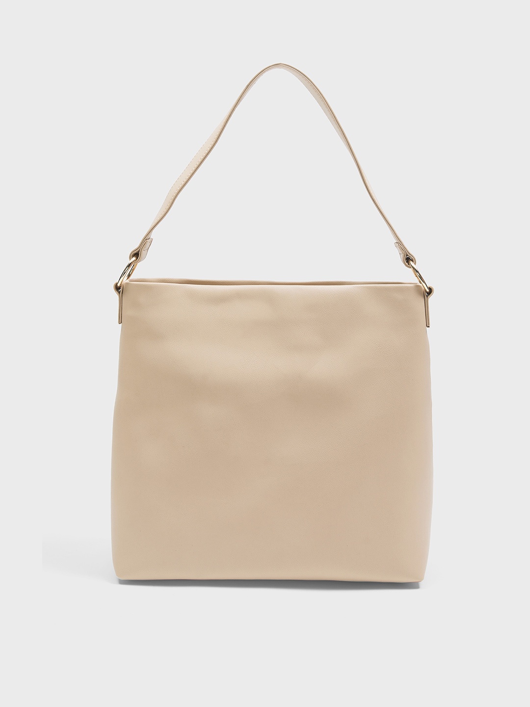 

20Dresses PU Oversized Structured Shoulder Bag, Beige