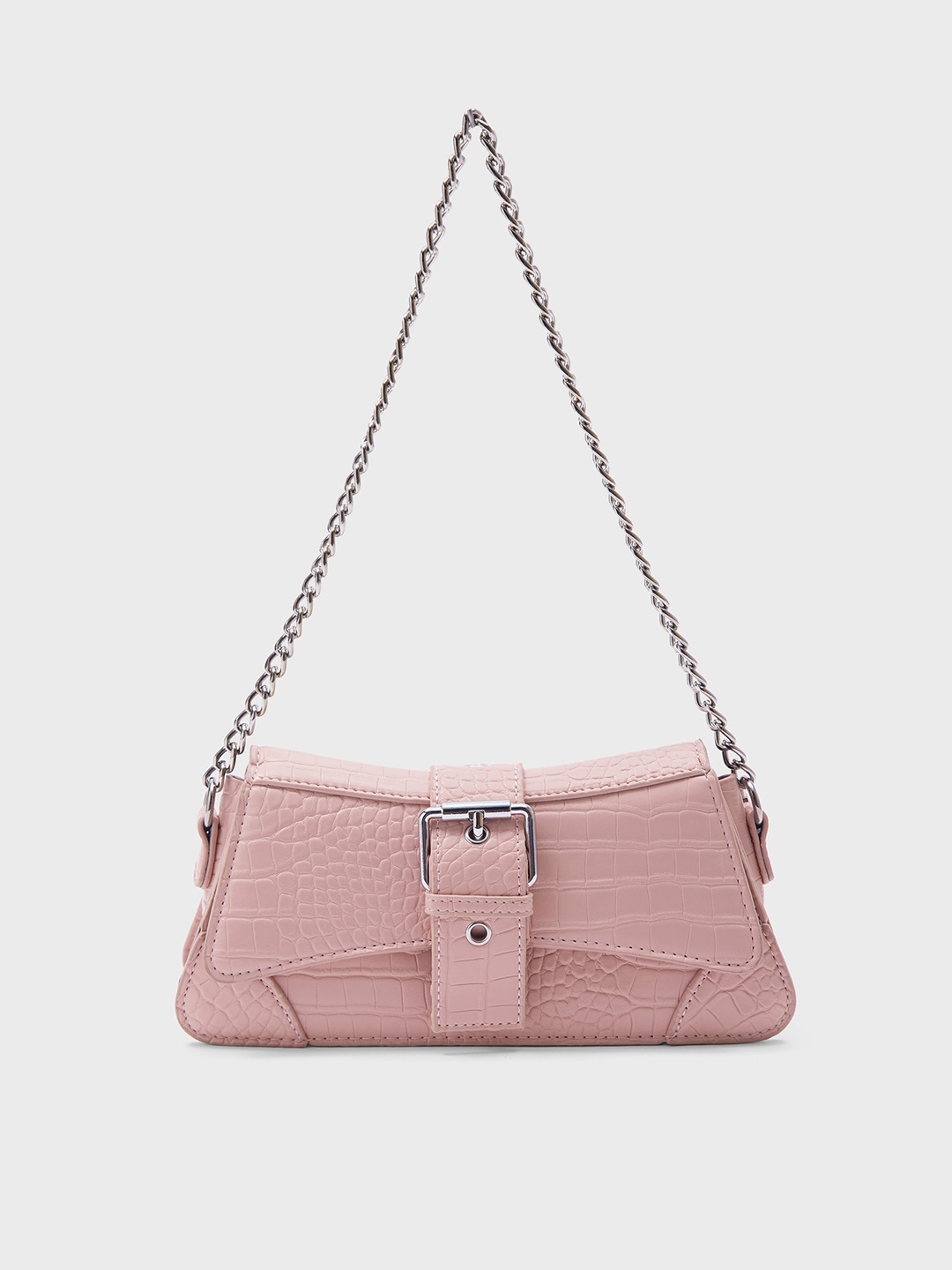 

20Dresses Textured Structured Sling Bag, Pink