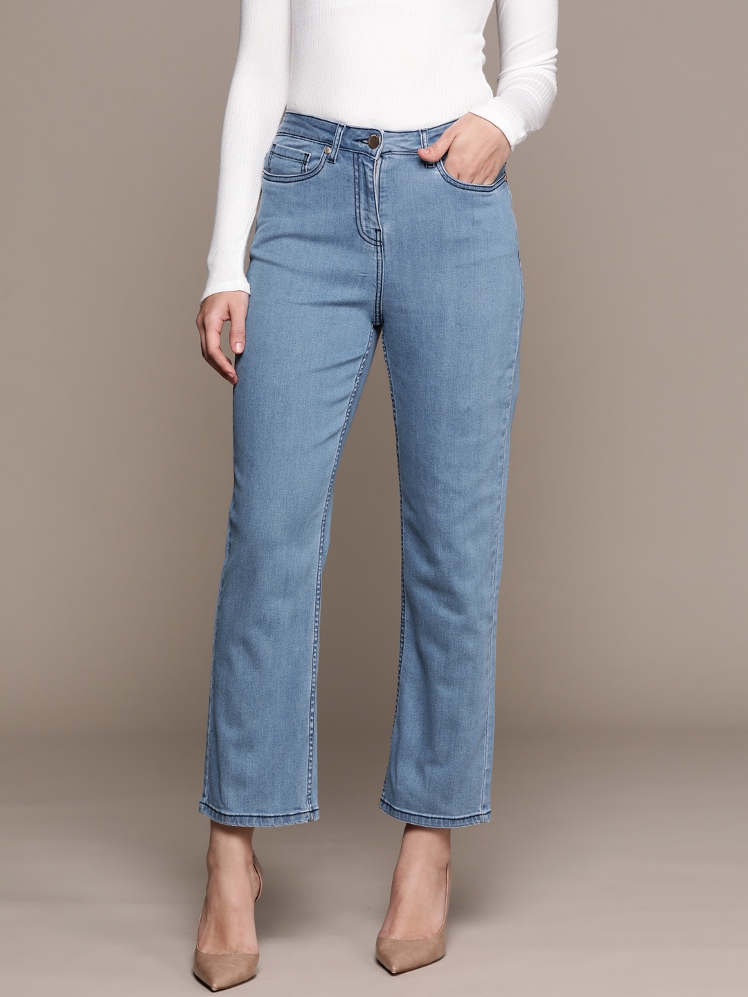 

Label Ritu Kumar Women Jean Straight Fit Jeans, Blue
