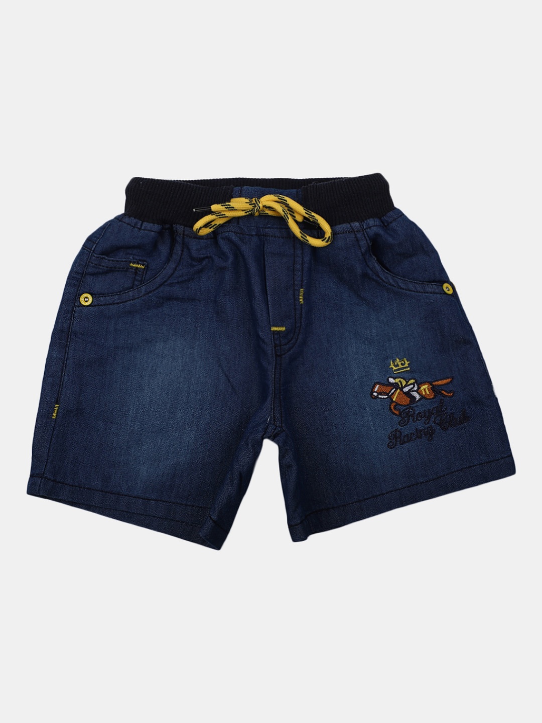 

V-Mart Boys Mid Rise Knee Length Denim Shorts, Blue