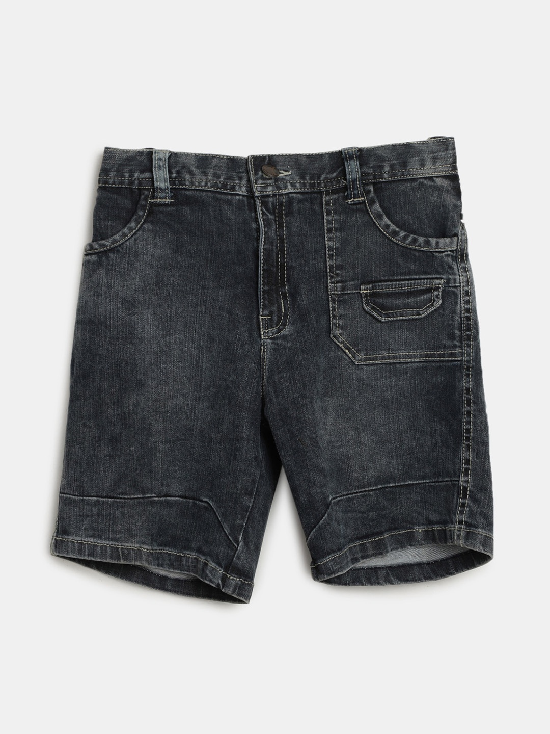 

V-Mart Boys Dobby Denim Shorts, Blue