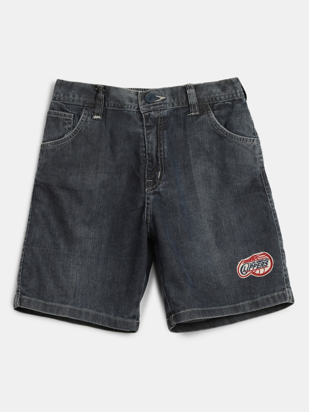 

V-Mart Boys Mid Rise Knee Length Denim Shorts, Blue