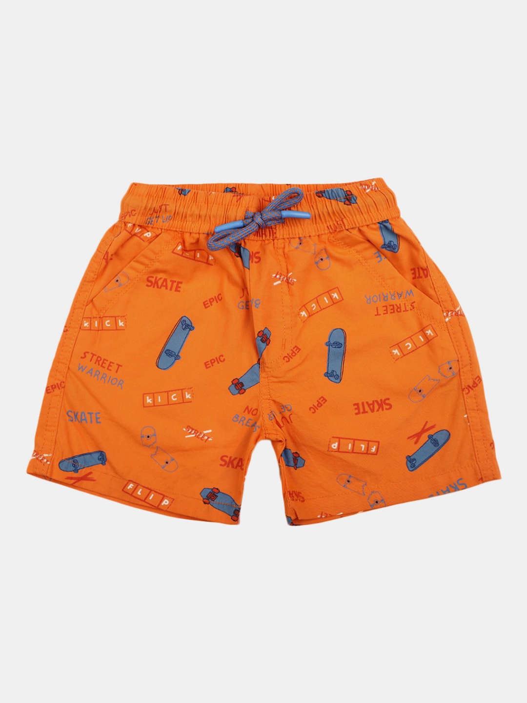 

V-Mart Boys Mid-Rise Printed Shorts, Orange