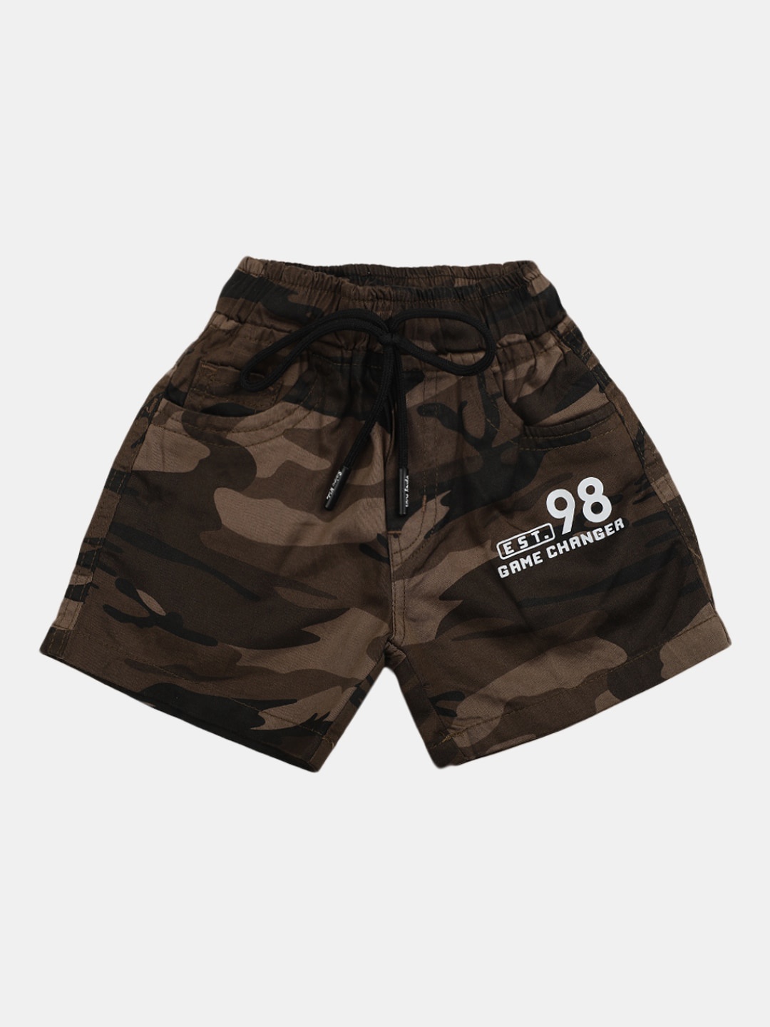 

V-Mart Boys Camouflage Printed Shorts, Brown