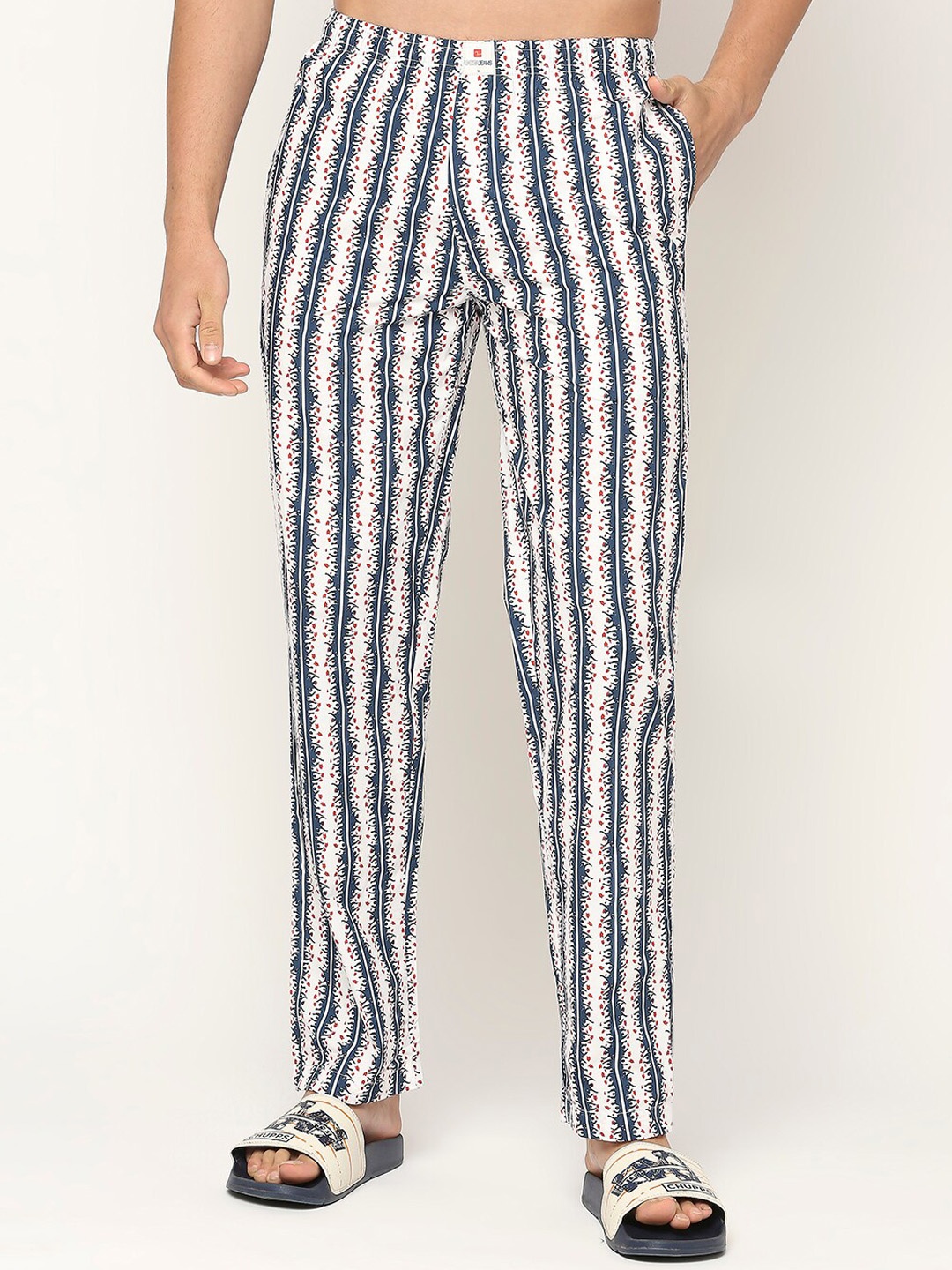 

UnderJeans by Spykar Men Printed Cotton Lounge Pants, White