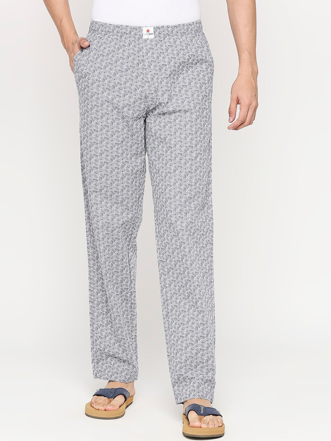 

UnderJeans by Spykar Men Printed Cotton Lounge Pants, Grey