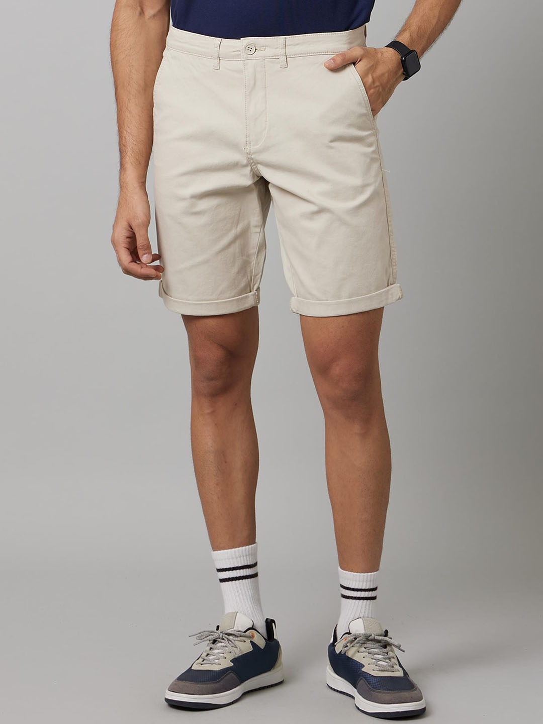 

Celio Men Mid-Rise Shorts, Off white