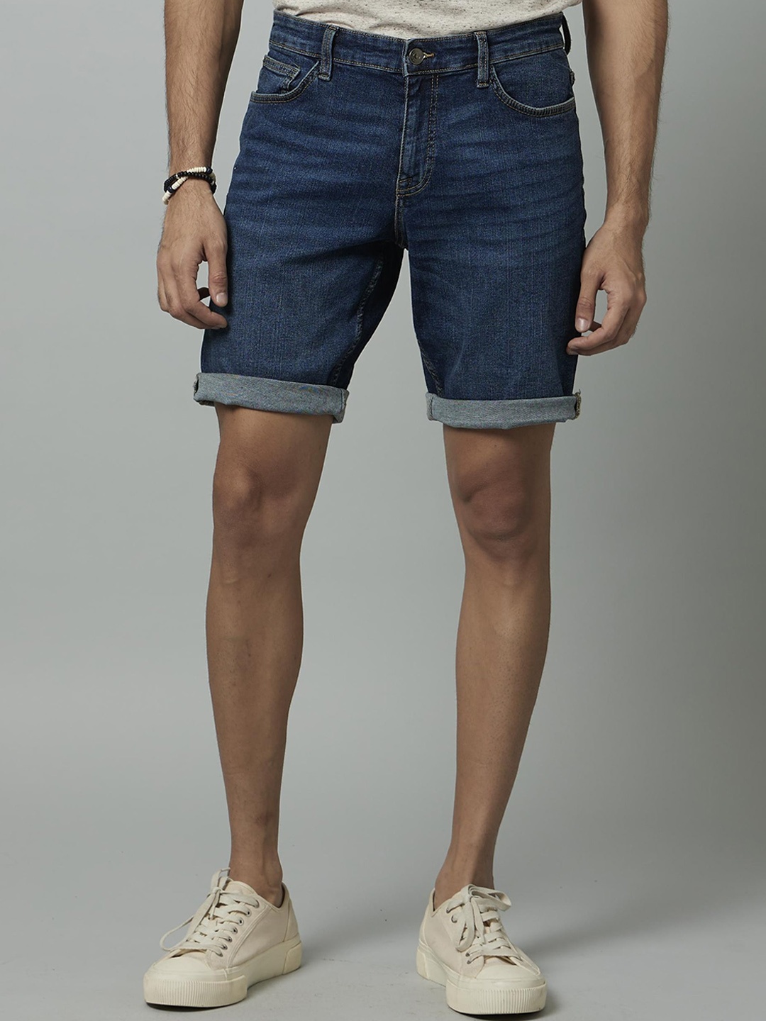 

Celio Men Washed Denim Shorts, Blue