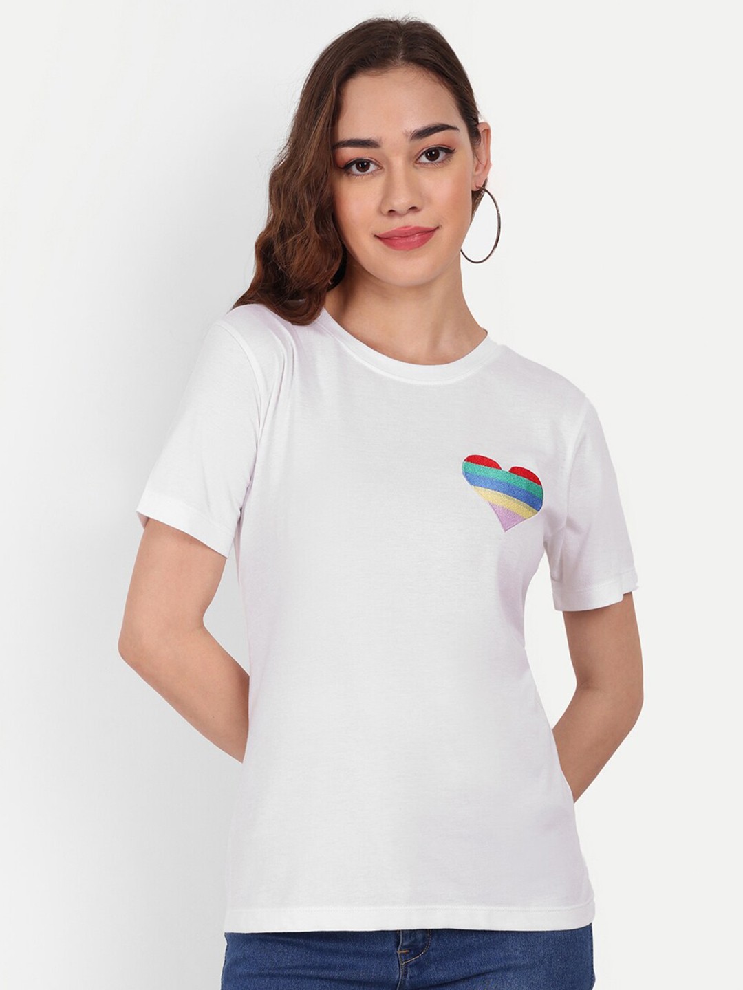 

Sttavoss Round Neck Pure Cotton T-shirt, White
