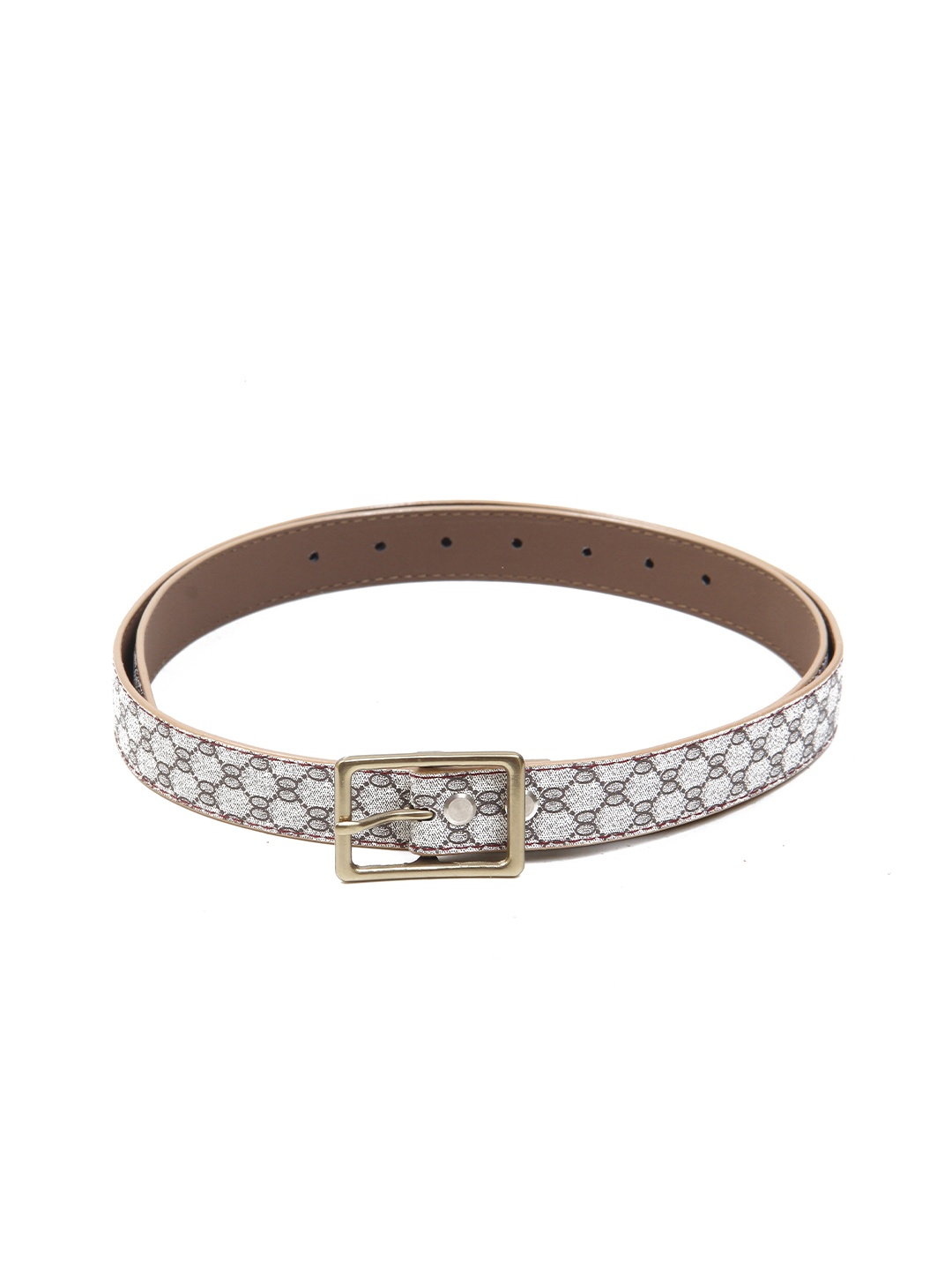 

Calvadoss Girls Printed Tang Slim Belt, White