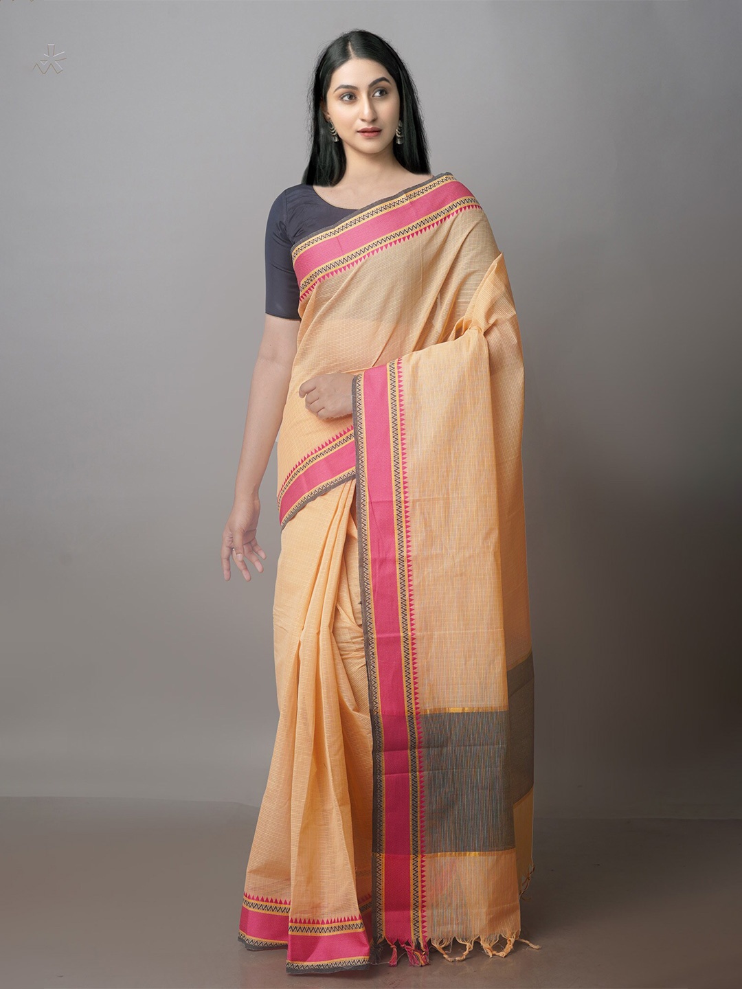 

Unnati Silks Woven Design Mangalagiri Saree, Cream