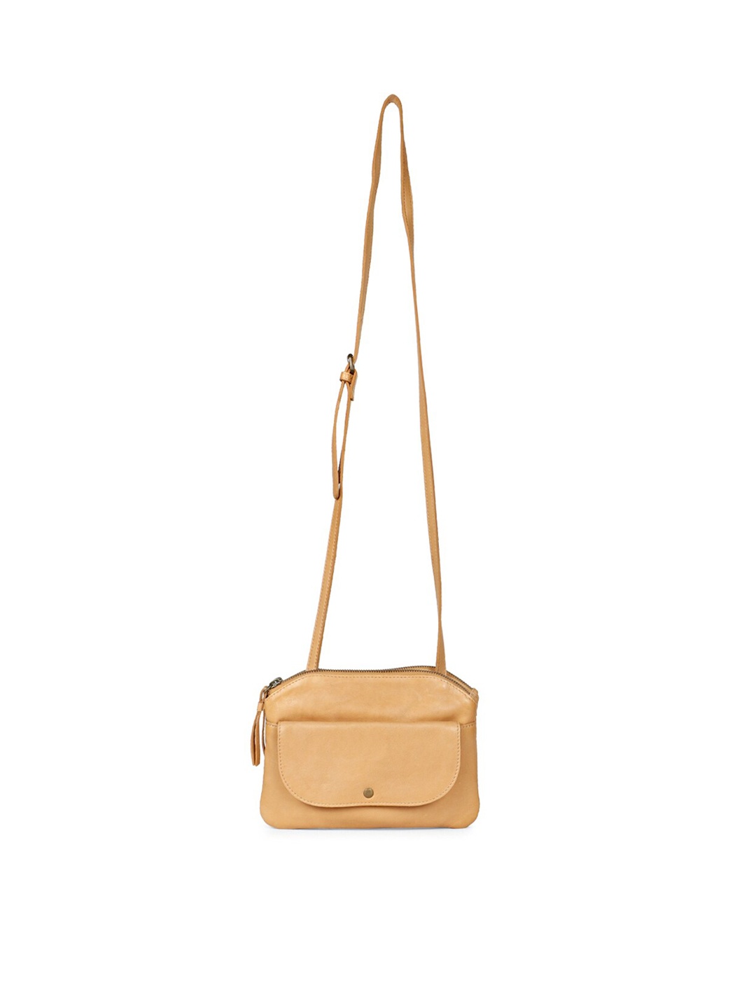 

Saint G Women Leather Structured Sling Bag, Tan