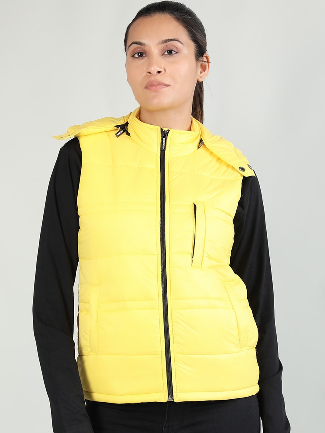 

CHKOKKO Hooded Sleeveless Lightweight Puffer Jacket, Yellow