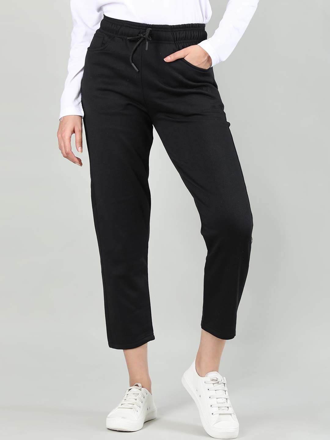 

CHKOKKO Women Sports Regular Fit Track Pants, Black