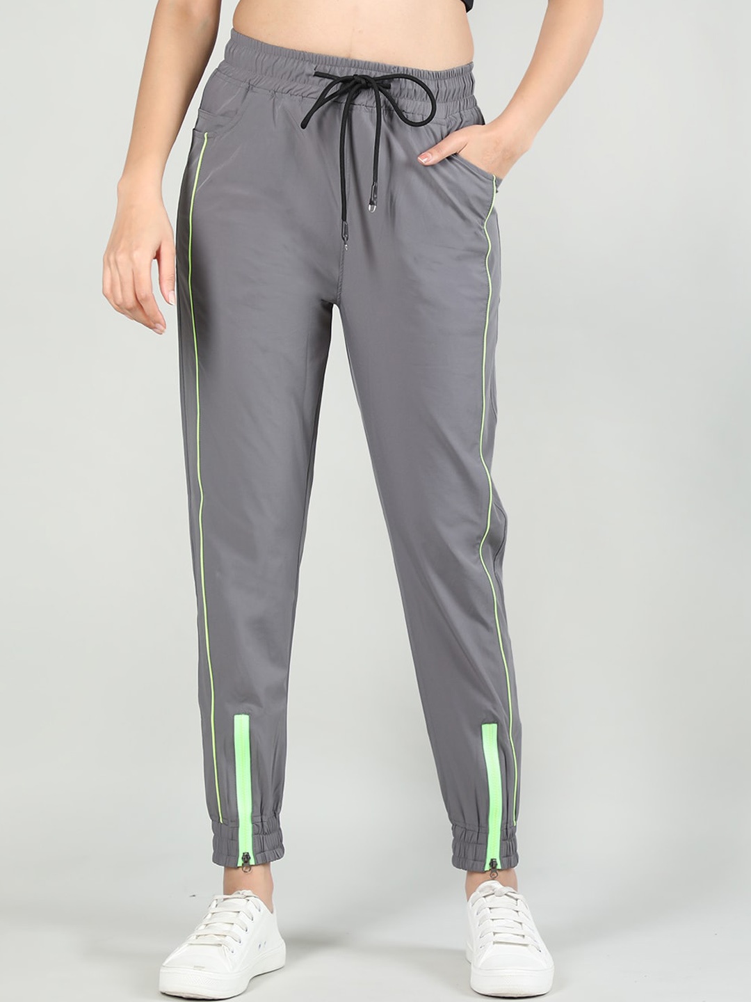 

CHKOKKO Women Side Striped Gym Wear Sports Fitness Track Pant, Grey