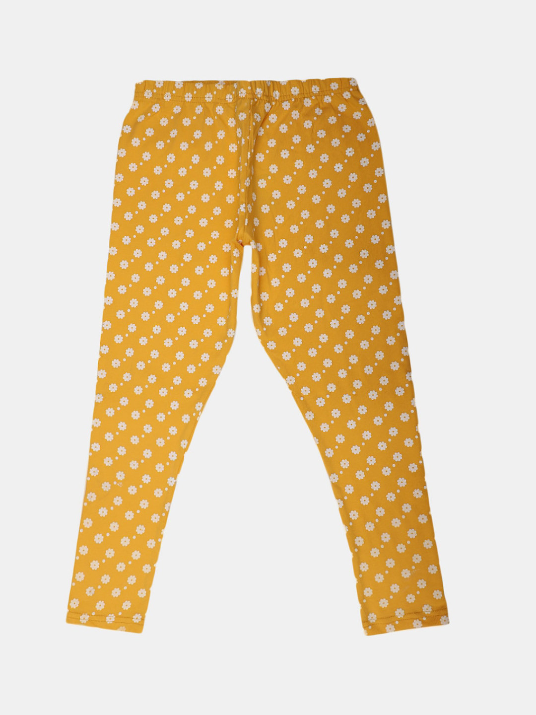 

V-Mart Teen Girls Printed Ankle-Length Cotton Lycra Leggings, Yellow