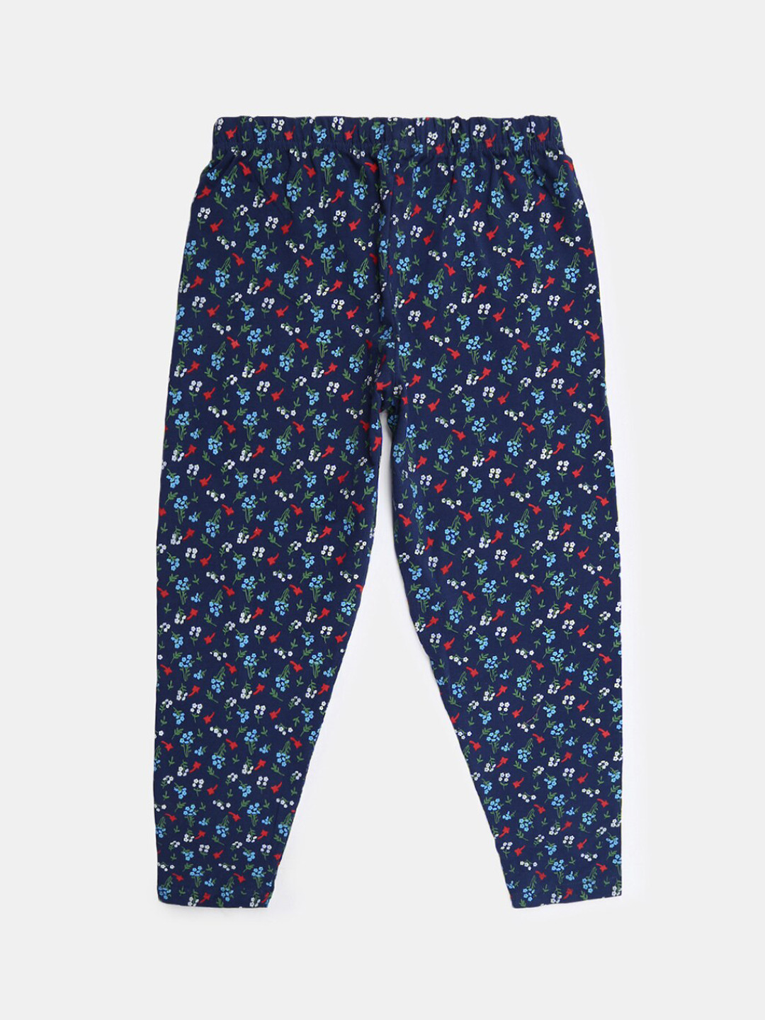 

V-Mart Teen Girls Printed Ankle-Length Cotton Lycra Leggings, Navy blue