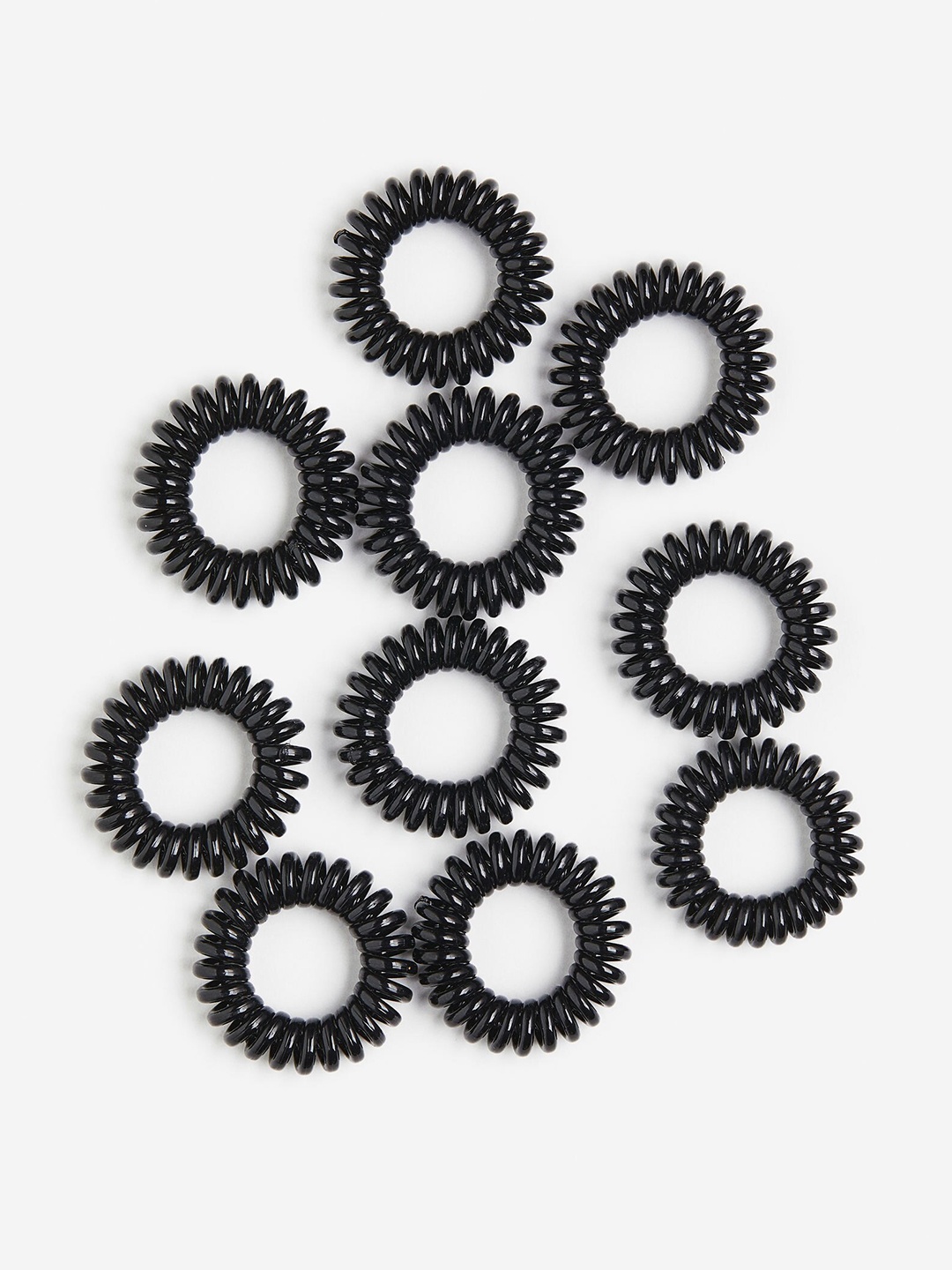 

H&M 10-Pack Spiral Hair Elastics, Black