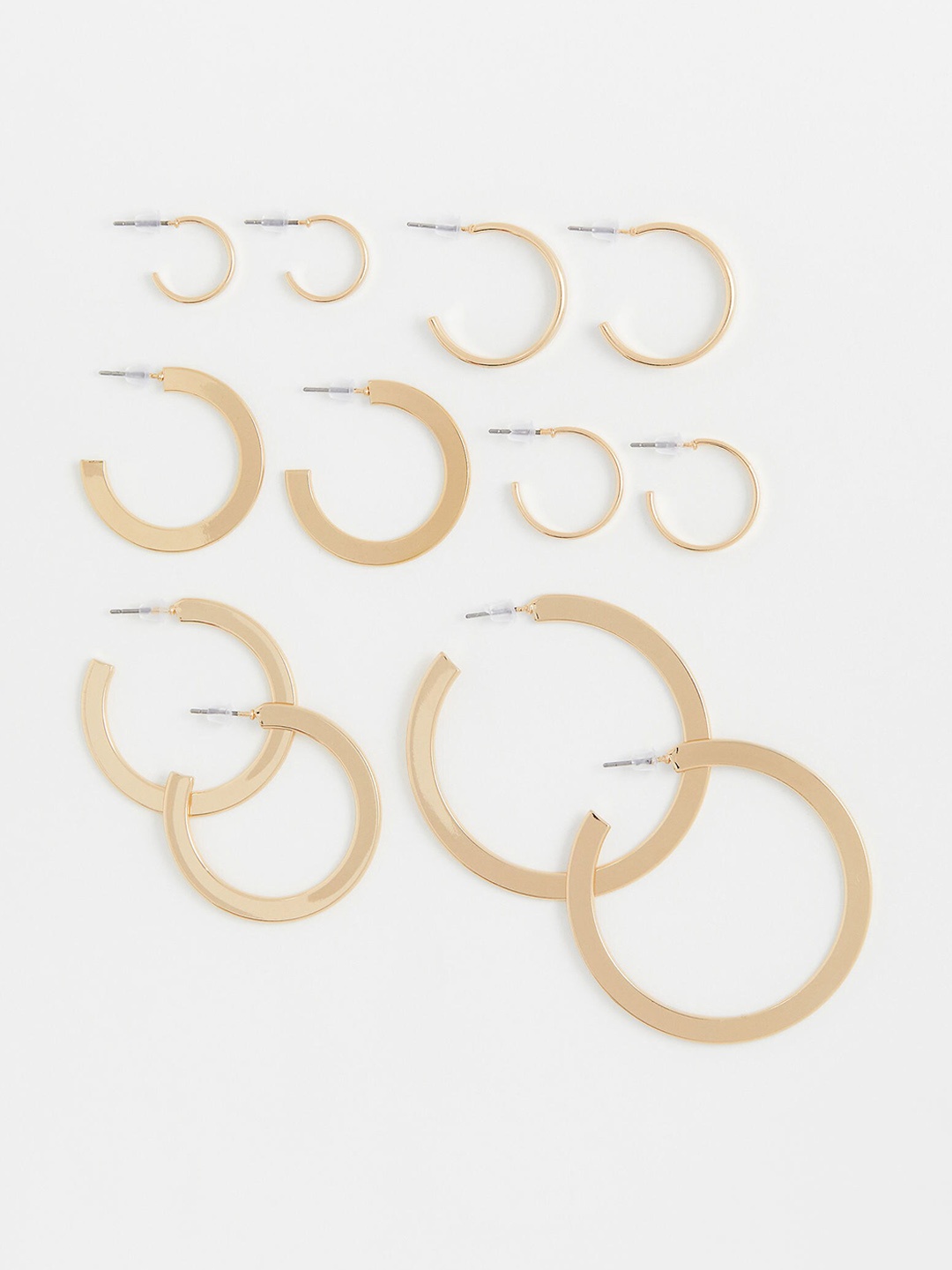 

H&M 6-Pairs Hoop Earrings, Gold