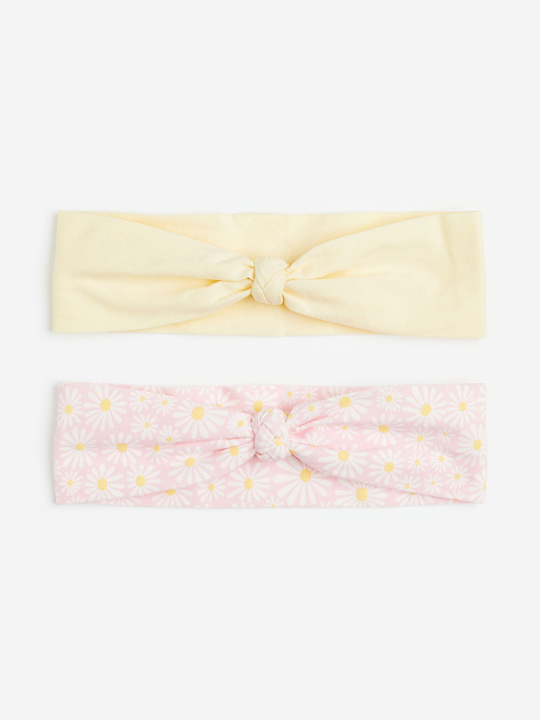 

H&M Girls 2-Pack Braid-Detail Hairband, Yellow