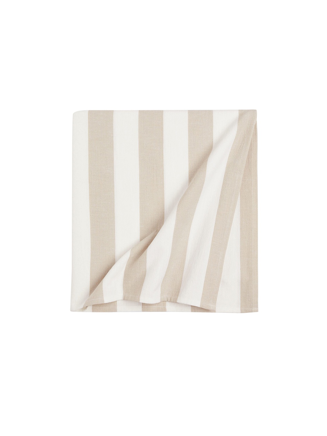 

H&M Beige Striped Linen-Blend Tablecloth