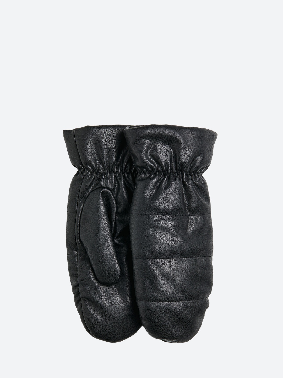 

H&M Women Padded Leather Mittens, Black