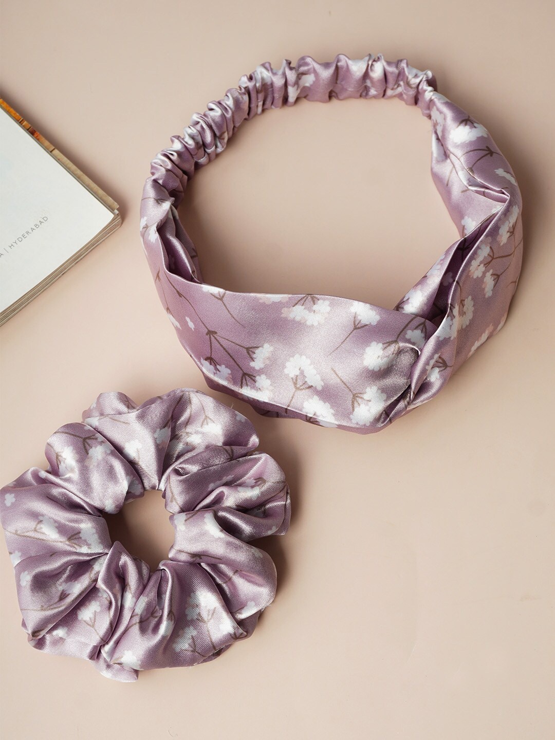 

Ferosh Set of 2 Floral Printed Hair Accessory Set, Purple