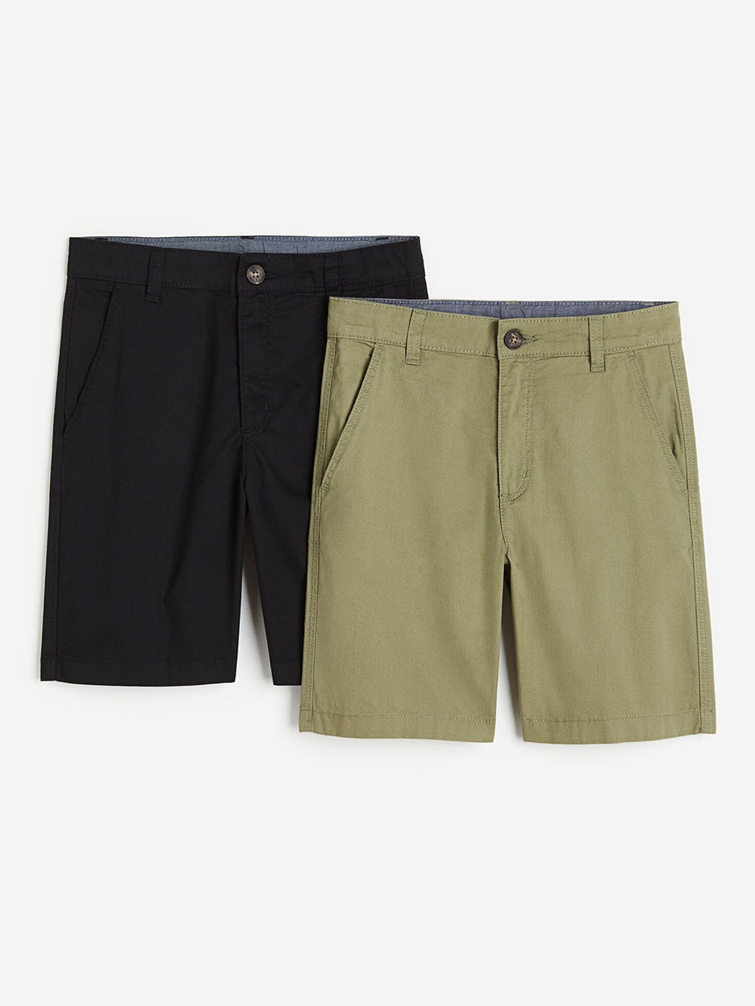 

H&M Boys 2-Pack Chino Shorts, Black