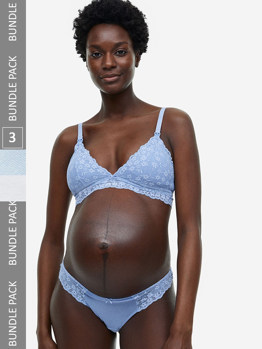 

H&M MAMA 3-Pack Thong Briefs 1130196001, Blue