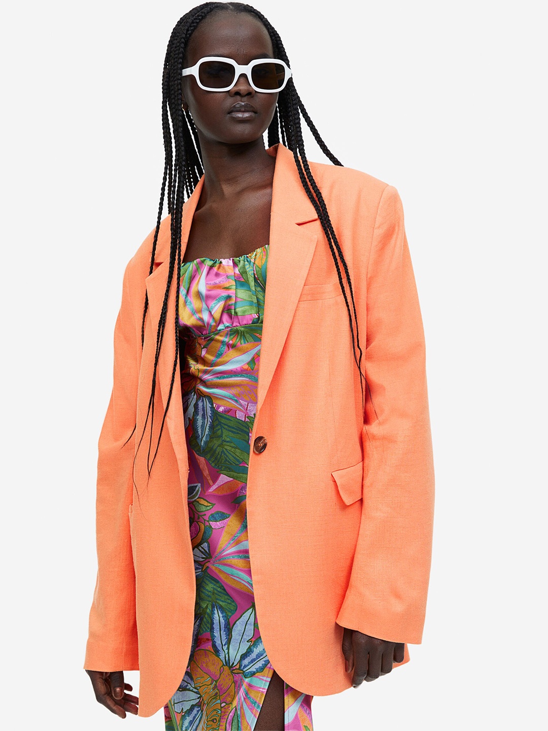 

H&M Single Breasted Blazer, Orange