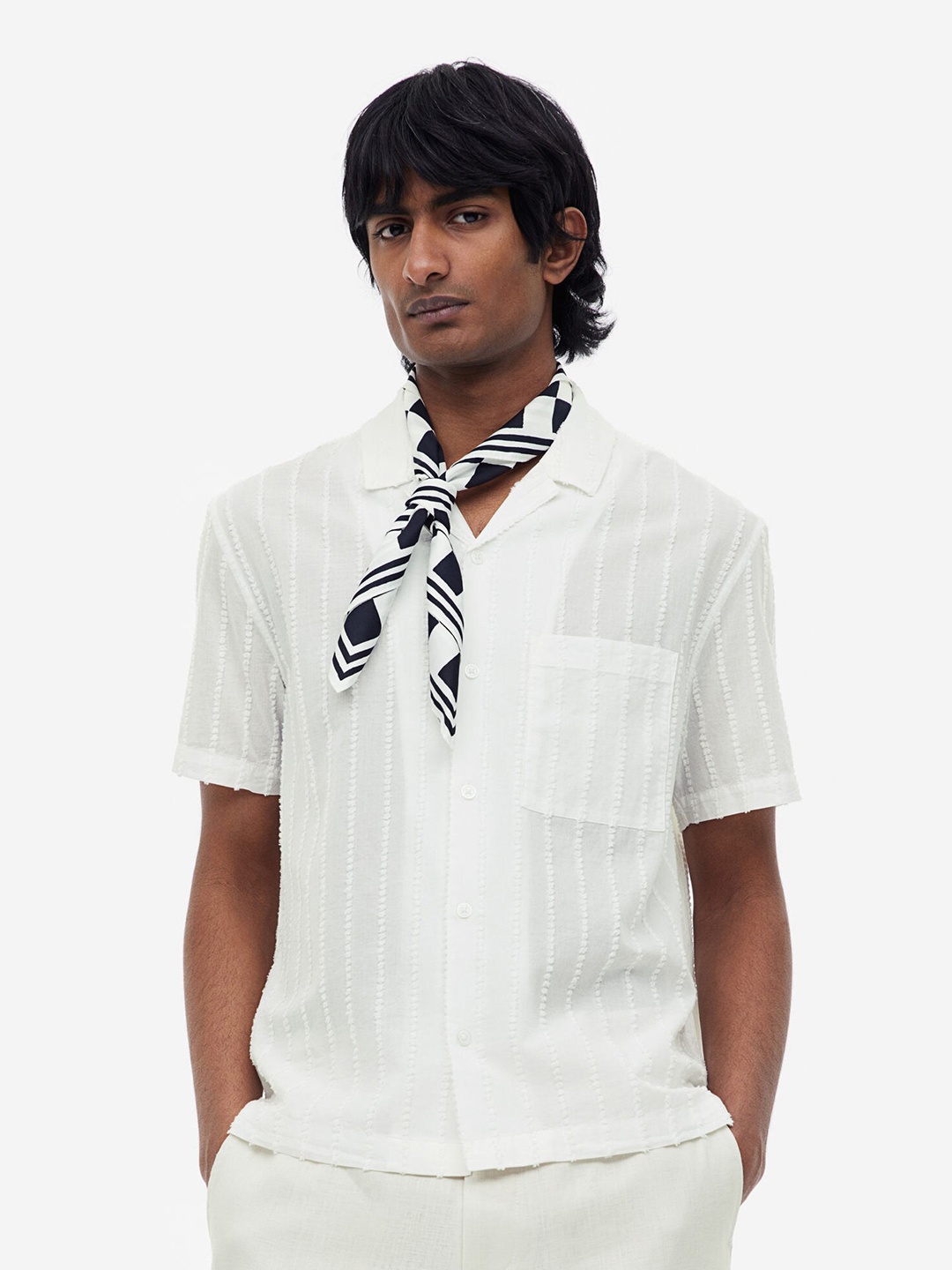 

H&M Men Regular Fit Resort Shirt, White