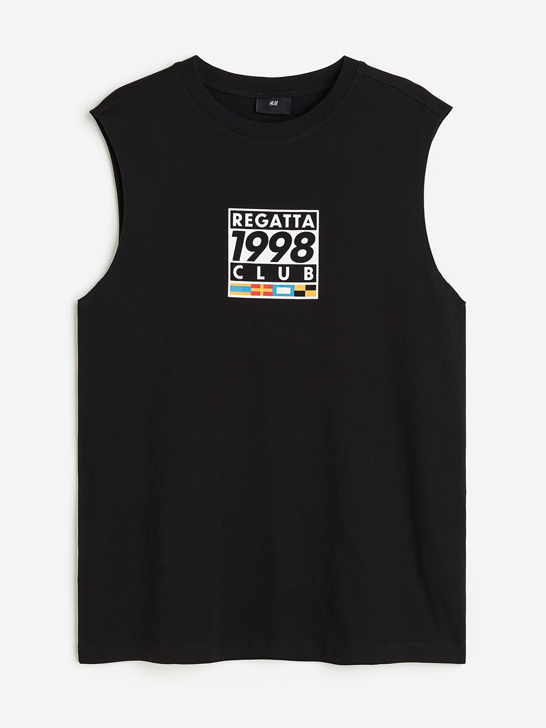 

H&M Men Relaxed Fit Cotton Sleeveless Top, Black