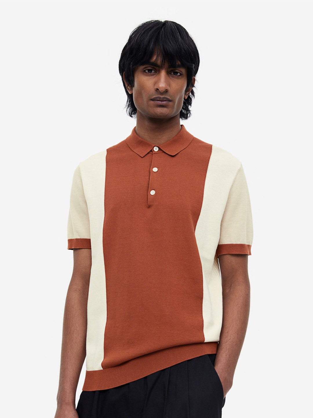 

H&M Men Regular Fit Polo Shirt, Beige