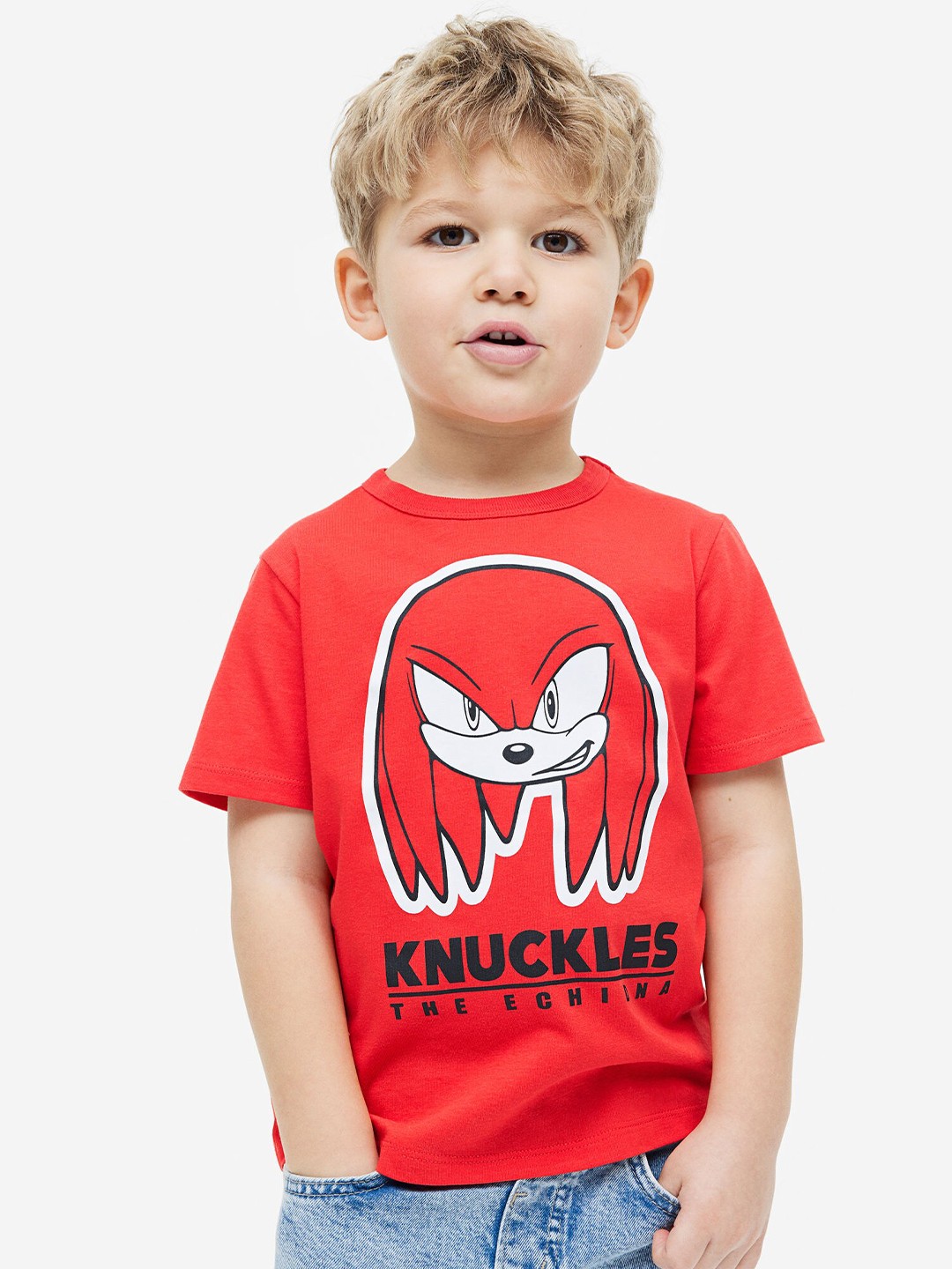

H&M Boys Printed Cotton T-shirt, Red