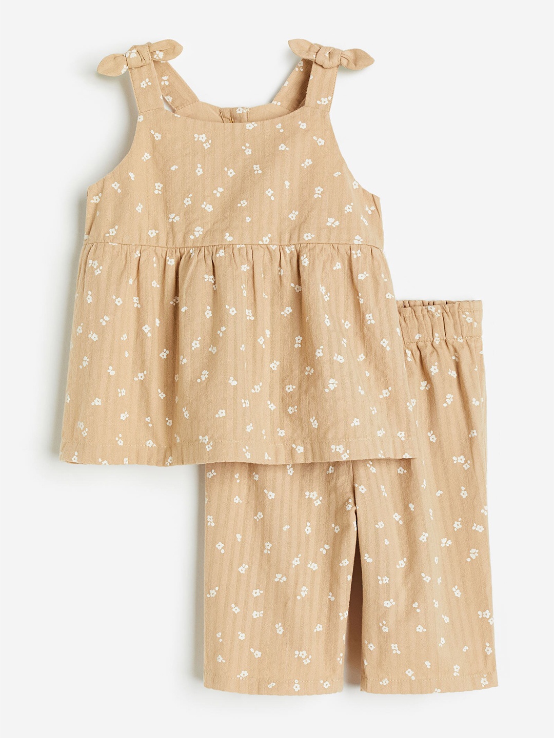 

H&M Girls 2-Piece Cotton Set, Beige