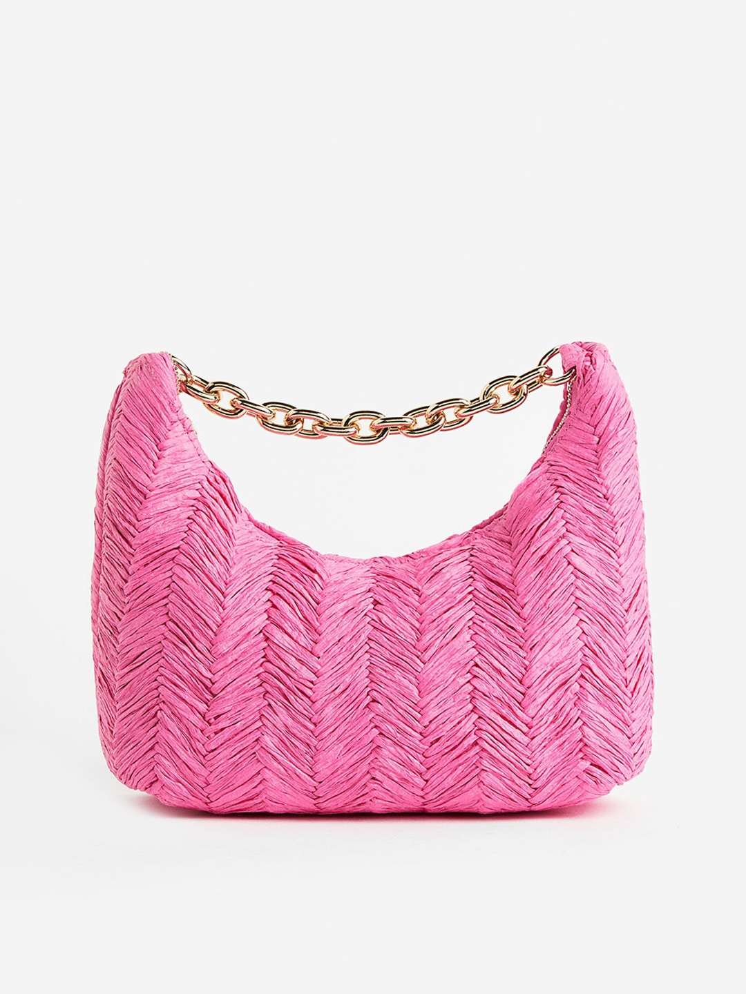 

H&M Women Straw Shoulder Bag, Pink