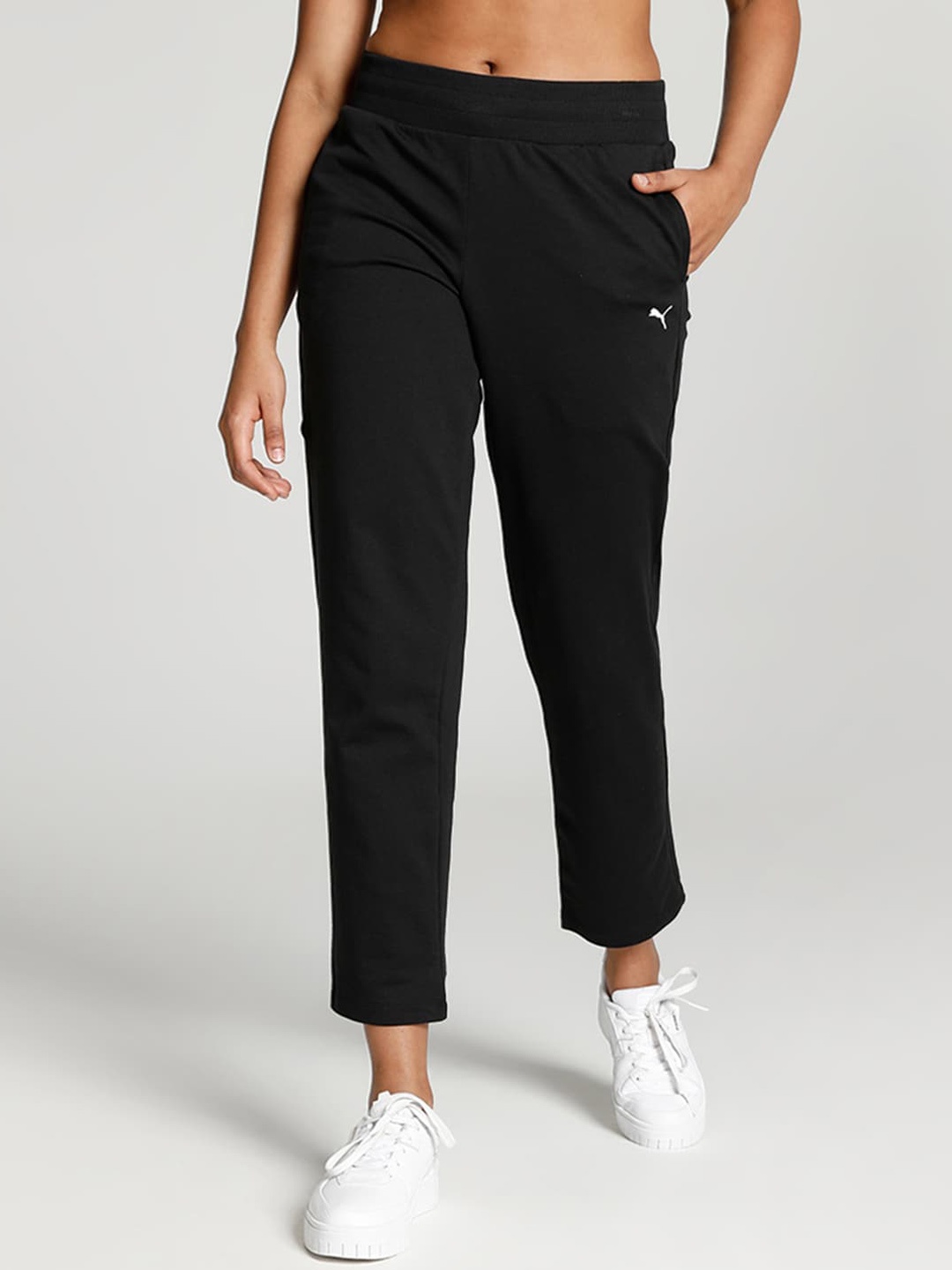 

Puma ESS Brand Logo Cotton Track Pant, Black