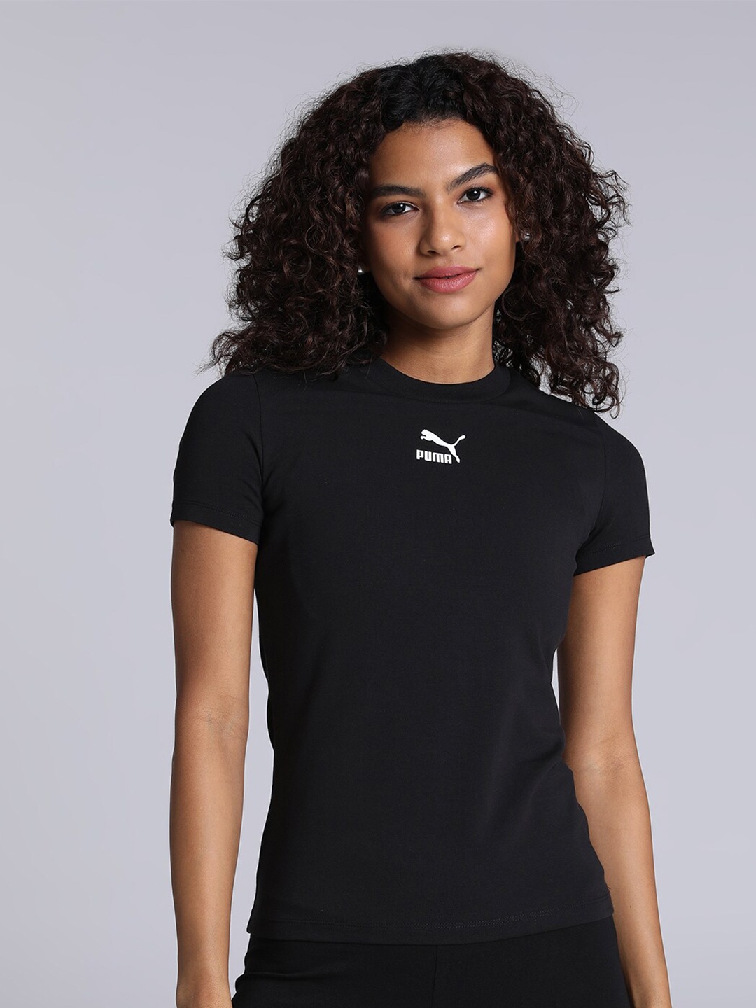 

Puma Classics Slim-Fit Cotton Knitted T-Shirt, Black