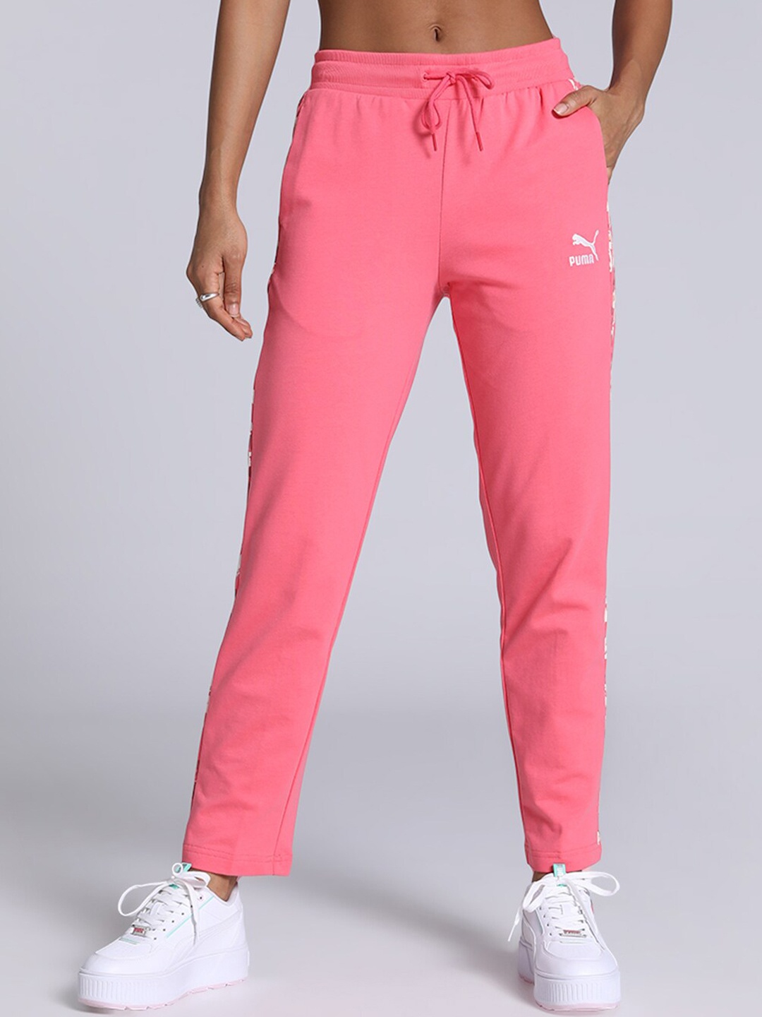 

Puma Women Floral AOP Panel Printed Track Pant, Pink