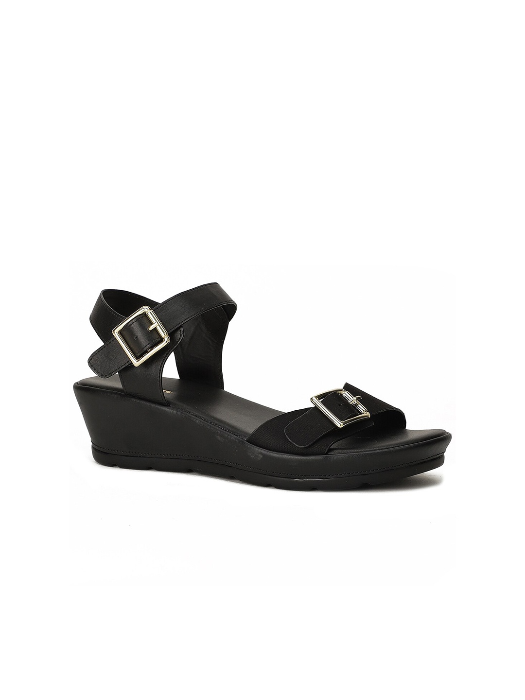 

Bata Buckle Detailed Wedge Heels, Black