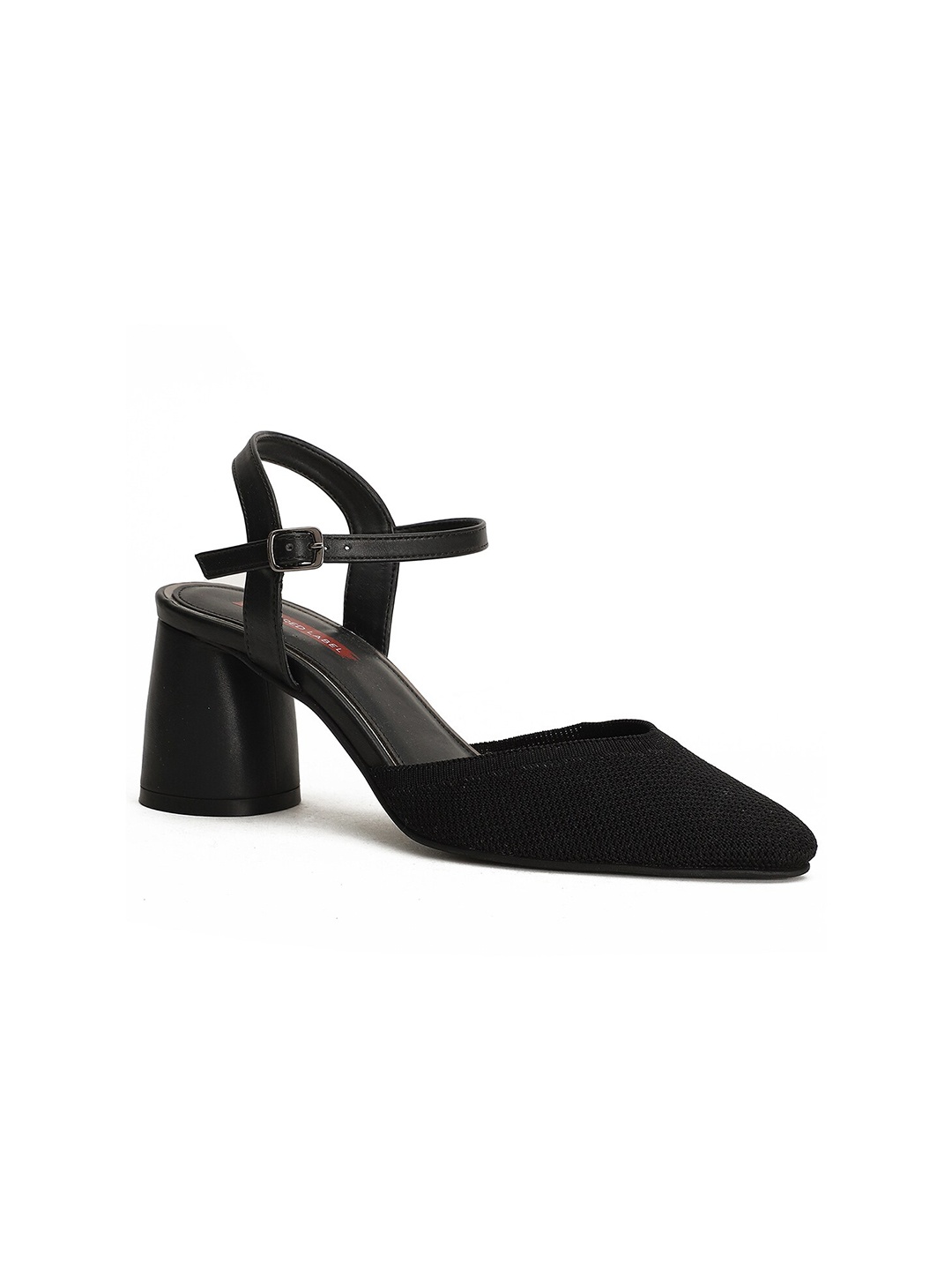 

Bata Textured Pointed Toe Block Heels, Black