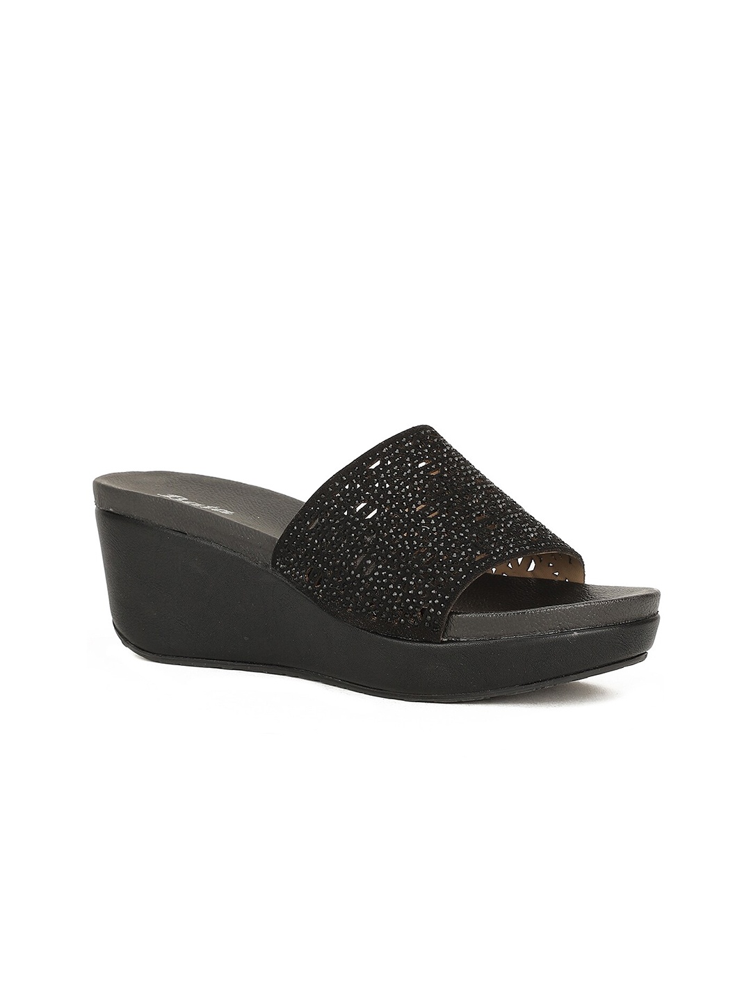 

Bata Embellished Wedge Heels, Black