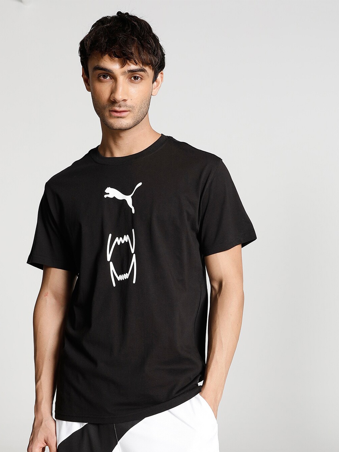 

Puma Men Franchise Core Graphic Printed Cotton T-Shirt, Black