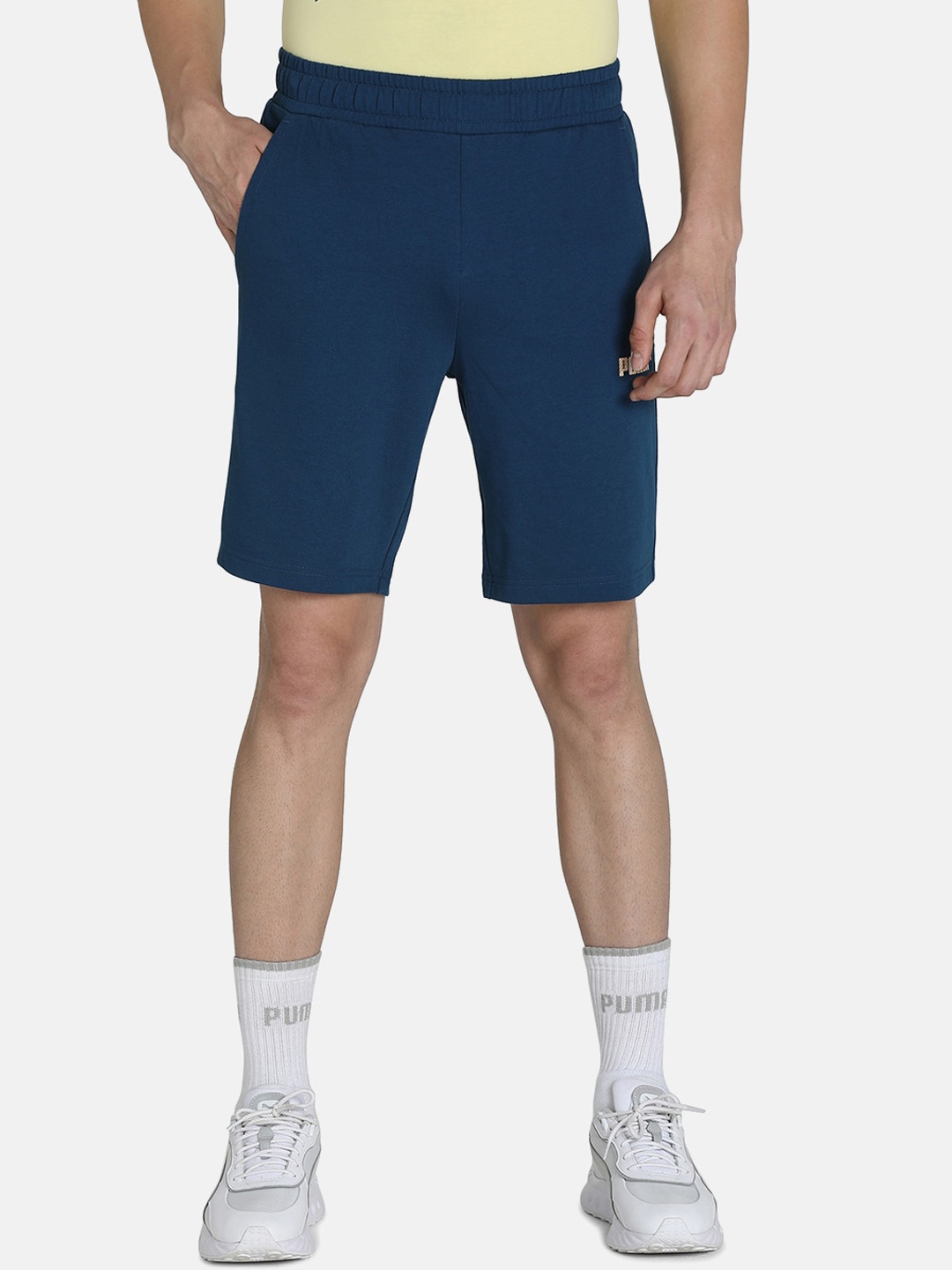 

Puma Men Criss-Cross Graphic Printed Cotton Shorts, Teal