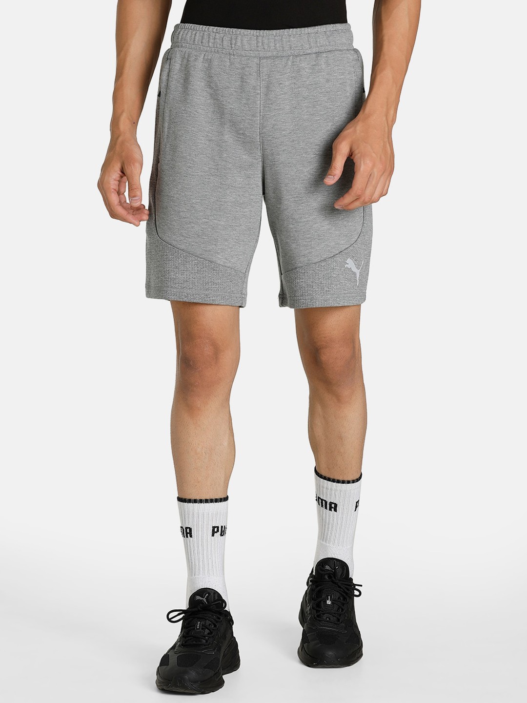 

Puma Men Evostripe Cotton Shorts, Grey