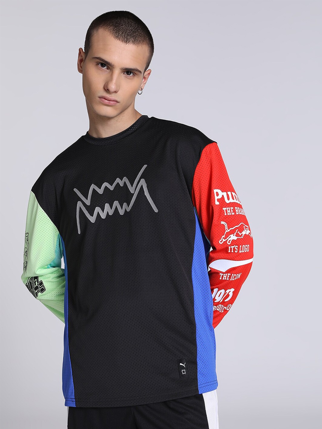 

Puma Inside Cut Printed Basketball Sustainable T-shirt, Black